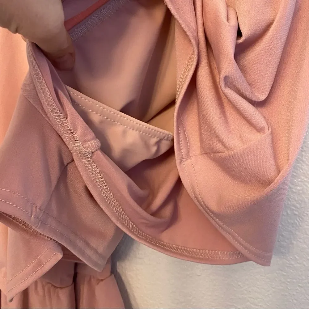 Weissman dance costume 2 piece top shorts mauve blush jersey MJ11368 adult MA